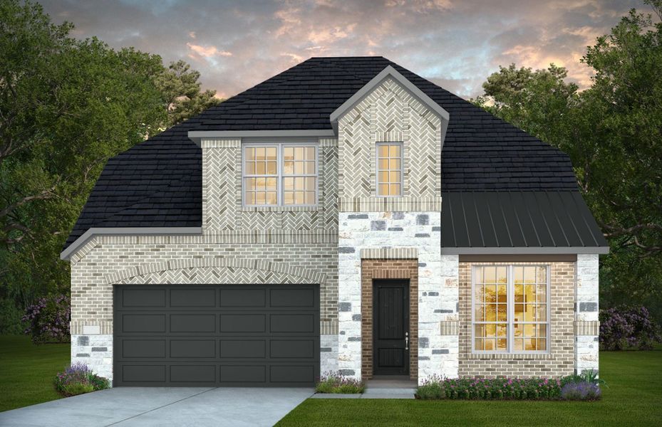 Representative exterior photo of a completed home built from the Iredell by Pulte Homes in Blue Creek Trails, Richmond, TX (Image 2). Representative exterior photo of a completed home built from the Iredell by Pulte Homes in Blue Creek Trails, Richmond, TX (Image 2).
