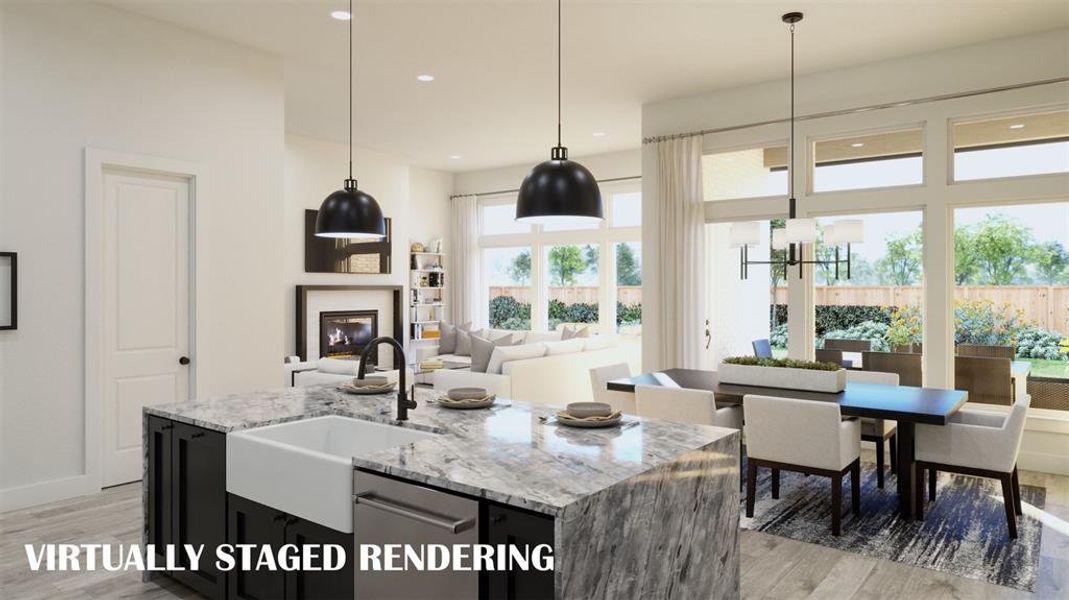 With a delightful open concept design, the chef will never be left out of the party in this fantastic home.  VIRTUALLY STAGED RENDERING