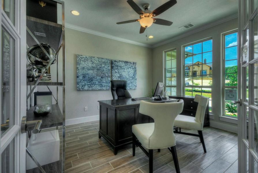 Representative furnished interior of a home built from the Madera II by Giddens Homes in Scofield Farms Estates, Georgetown (Image 144).