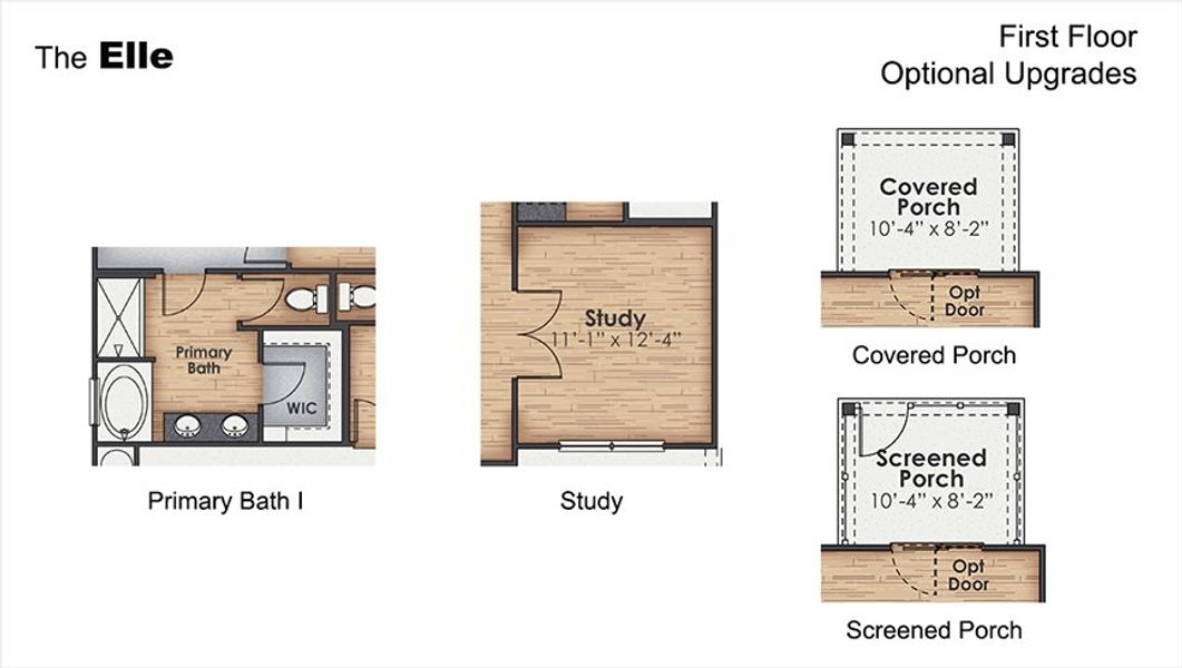 2D floor plan layout for the Elle by D.R. Horton in Sidbury Station, Castle Hayne, NC (Image 22).