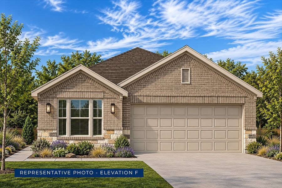 Representative exterior photo of a completed home built from the Carter F by First Texas Homes in The Villages of Hurricane Creek, Anna, TX (Image 12). Representative exterior photo of a completed home built from the Carter F by First Texas Homes in The Villages of Hurricane Creek, Anna, TX (Image 12).