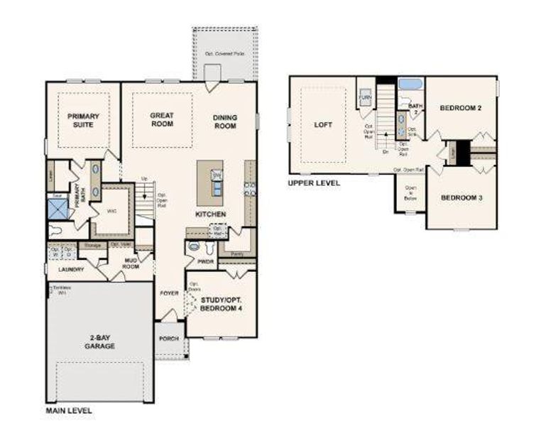 2D floor plan layout of this home in The Woodlands Hills, Willis, TX (Image 4).