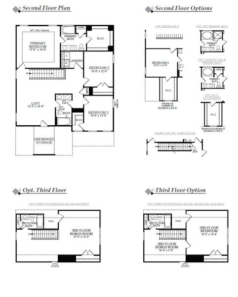 2D floor plan layout of this home in Parker's Preserve, Ridgeville, SC (Image 4).
