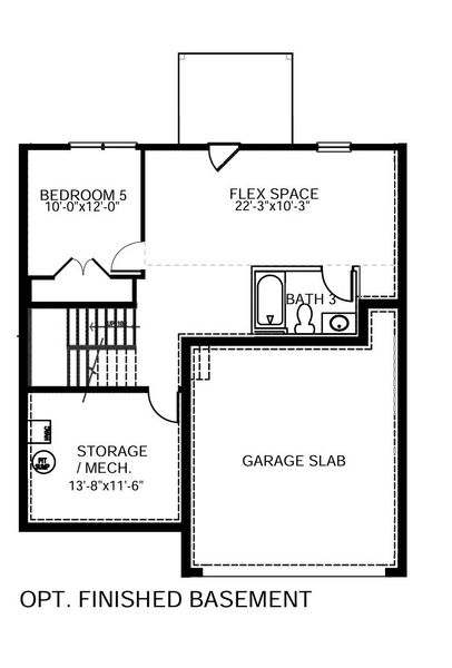 2D floor plan layout for the Belhaven by D.R. Horton in Brinkley Ridge, Kings Mountain, NC (Image 5).