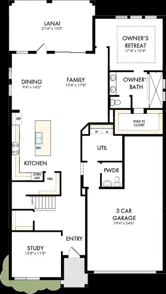 2D floor plan layout of this home in Waterset Classic Series, Apollo Beach, FL (Image 2). 2D floor plan layout of this home in Waterset Classic Series, Apollo Beach, FL (Image 2).