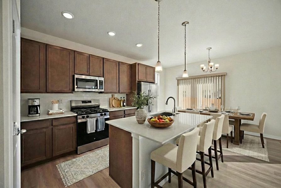 Furnished interior view inside a new home in Ridge at Lorson Ranch, Colorado Springs (Image 10).