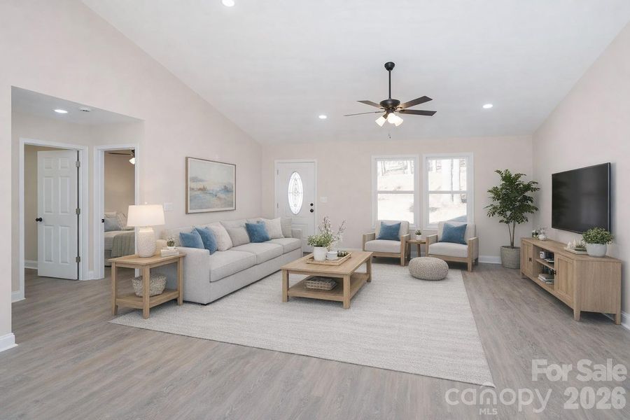 Virtually staged living room