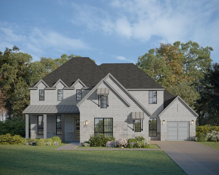 Plan 858 Elevation C w/ Stone