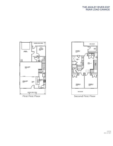 2D floor plan layout for the Ashley River by D.R. Horton in Altama, Brunswick, GA (Image 3). 2D floor plan layout for the Ashley River by D.R. Horton in Altama, Brunswick, GA (Image 3).