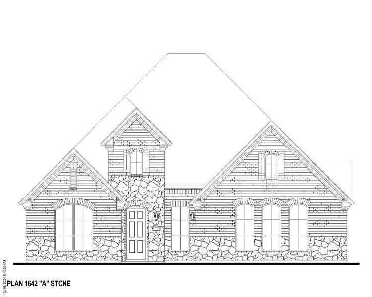 Plan 1642 Elevation A w/ Stone