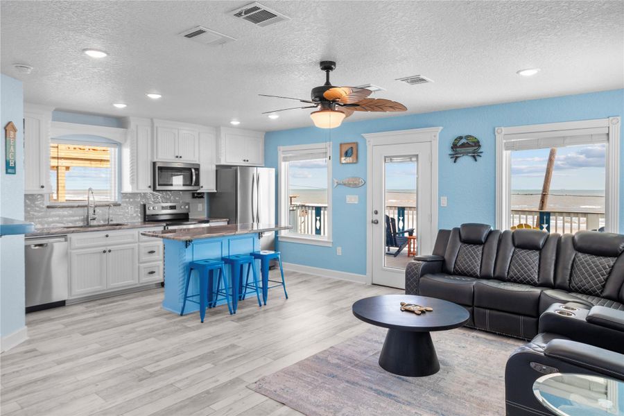 Bright and Airy downstairs with expansive BEACHFRONT views!