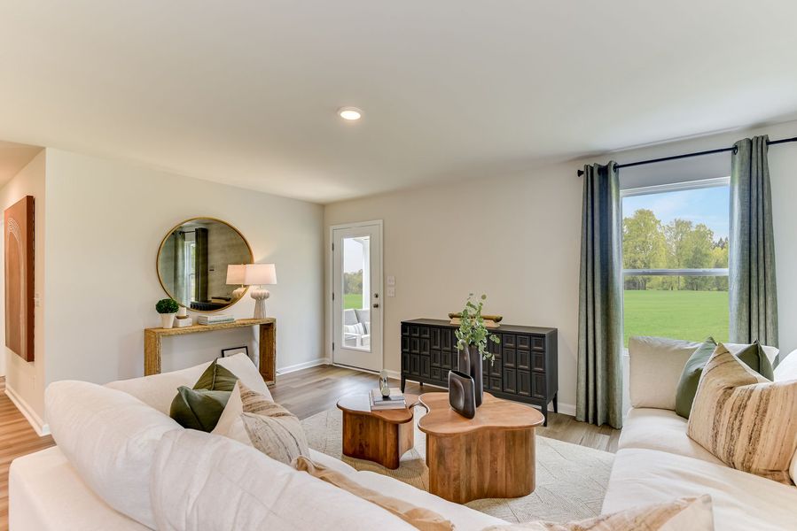 Furnished interior view inside a new home in Essence at Whiskey Run, New Ellenton (Image 15). Furnished interior view inside a new home in Essence at Whiskey Run, New Ellenton (Image 15).