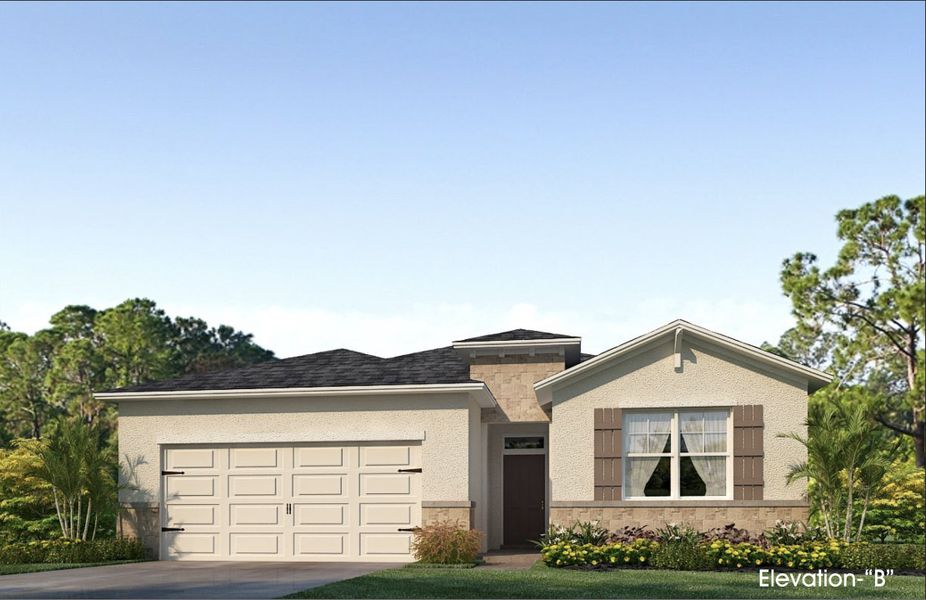 Front exterior of a home in the Preserves at Lakeside Landings community, located in Winter Haven, FL (Image 11).