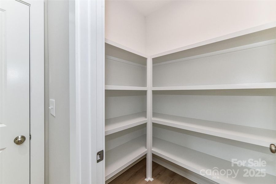 Walk In Pantry with custom shelving! Walk In Pantry with custom shelving!