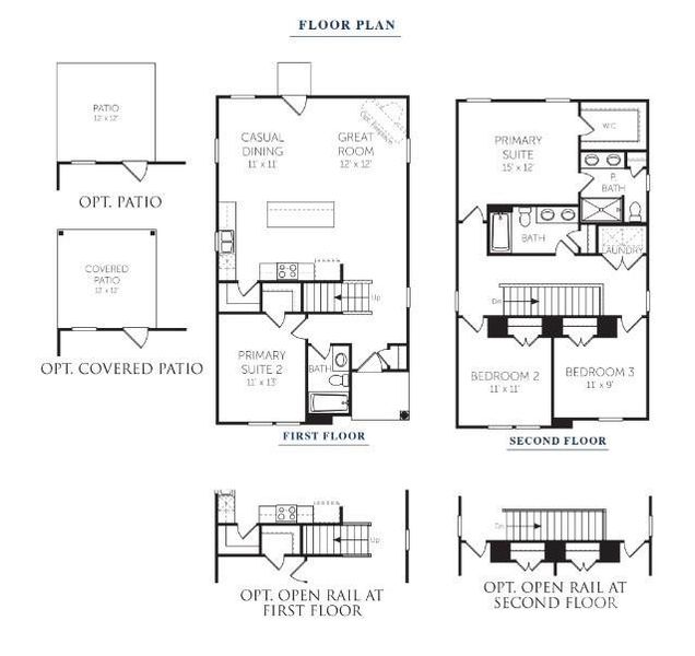 2D floor plan layout of this home in Arbor Village, Matthews, NC (Image 5).