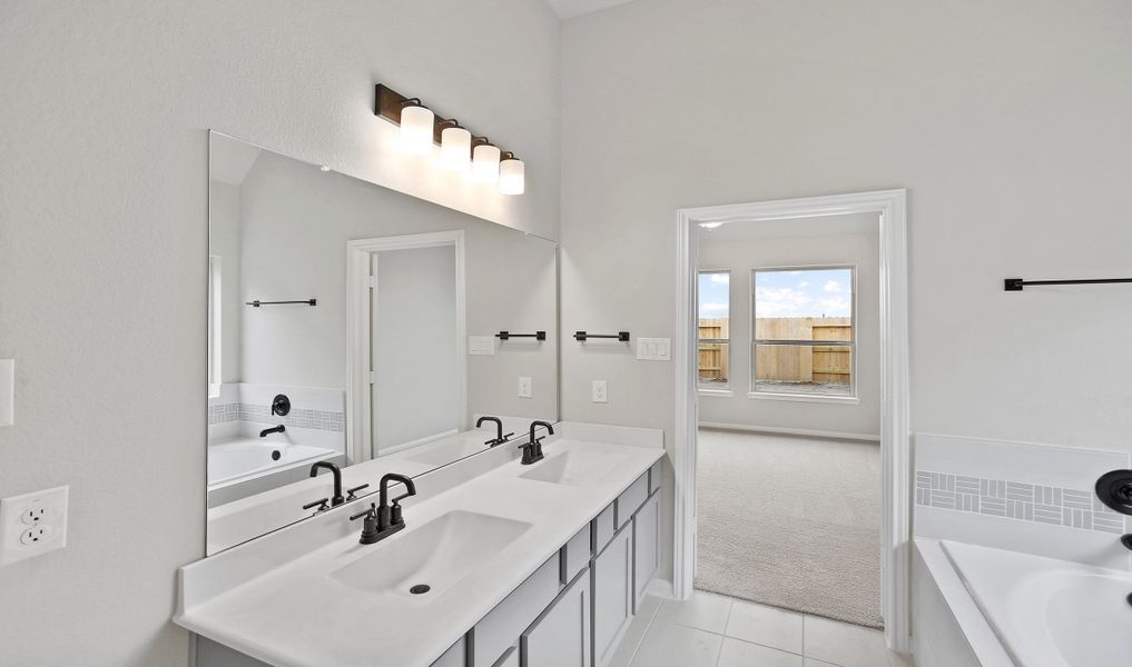 Double sinks in owner's bath Double sinks in owner's bath