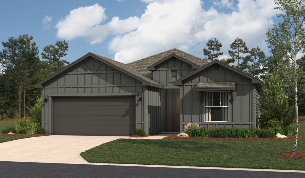 Representative exterior photo of a completed home built from the Valencia by Hakes Brothers in Hickory Ridge, Elmendorf, TX (Image 27).