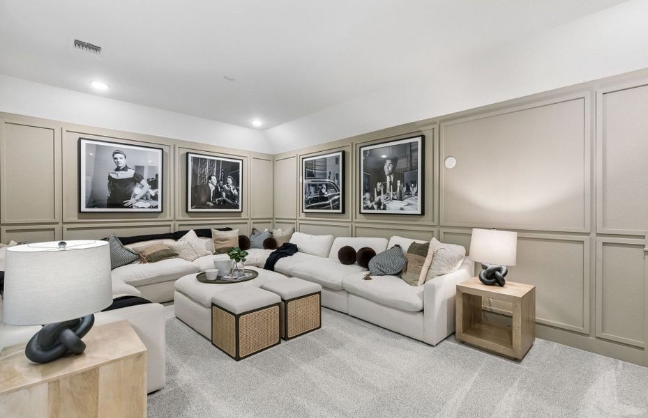 Representative furnished interior of a home built from the Iredell by Pulte Homes in Katy Court, Katy (Image 47).