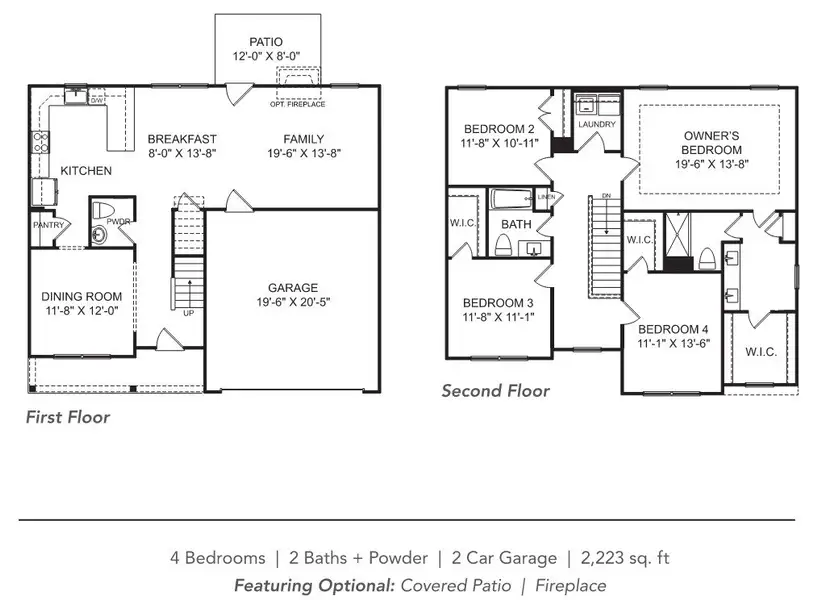 2D floor plan layout for the Riviera by Veranda Homes in Heritage Bay, Sumter, SC (Image 3).