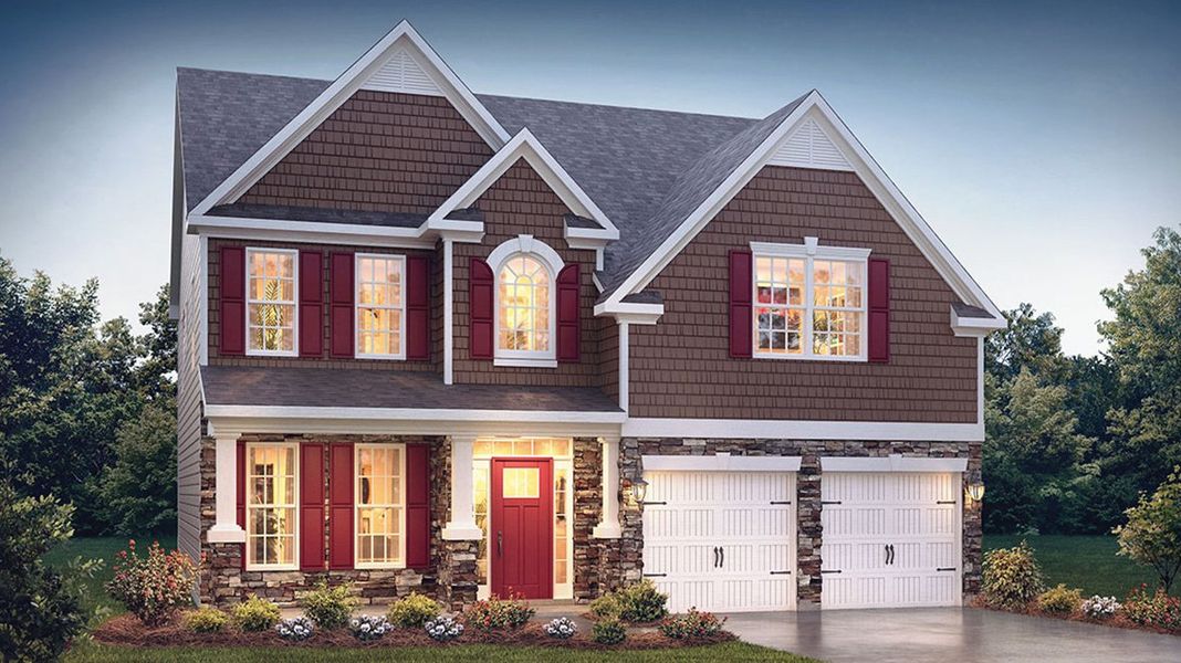 Representative exterior photo of a completed home built from the Fleetwood by D.R. Horton in Evergreen Crossing, Locust Grove, GA (Image 22).