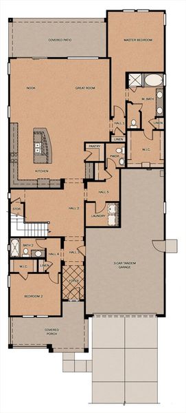 2D floor plan layout for the Guava with Loft by Fulton Homes in Orchard at Barney Farms, Queen Creek, AZ (Image 3).