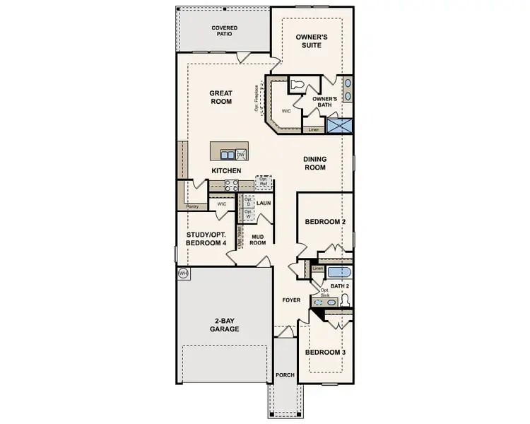 2D floor plan layout for the Barbara by Century Communities in Ambergrove, Royse City, TX (Image 5).