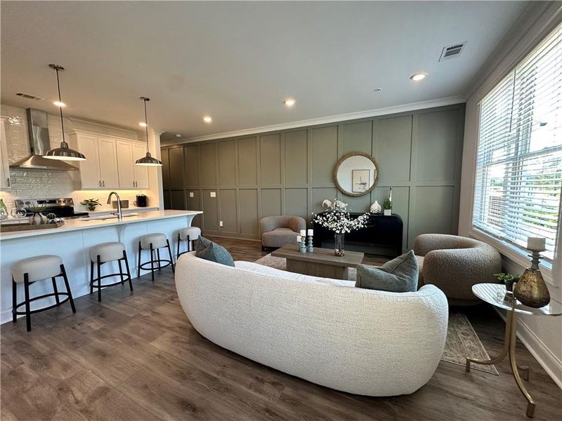 Furnished interior view inside a new home in Market Square at Sawnee Village, Cumming (Image 10). Furnished interior view inside a new home in Market Square at Sawnee Village, Cumming (Image 10).