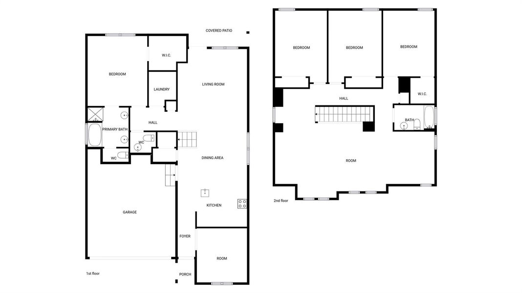 2D floor plan layout of this home in The Colony, Bastrop, TX (Image 4).