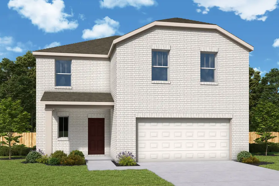 Front exterior of a new home in Sofi Lakes, Katy, TX, highlighting curb appeal (Image 1). Front exterior of a new home in Sofi Lakes, Katy, TX, highlighting curb appeal (Image 1).