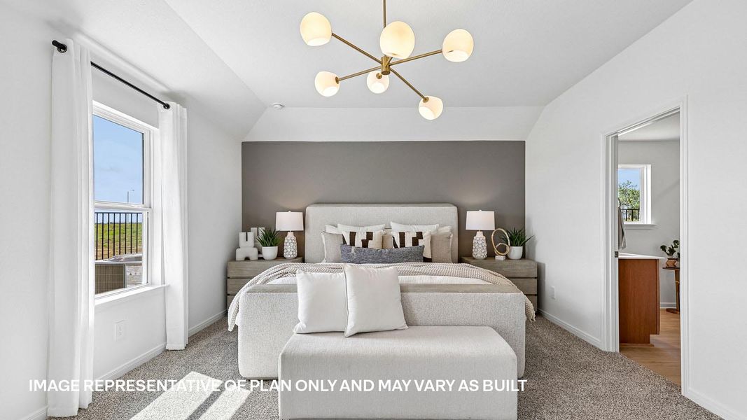 Representative furnished interior of a home built from the The Kingston by D.R. Horton in Revelry, Del Valle (Image 27).