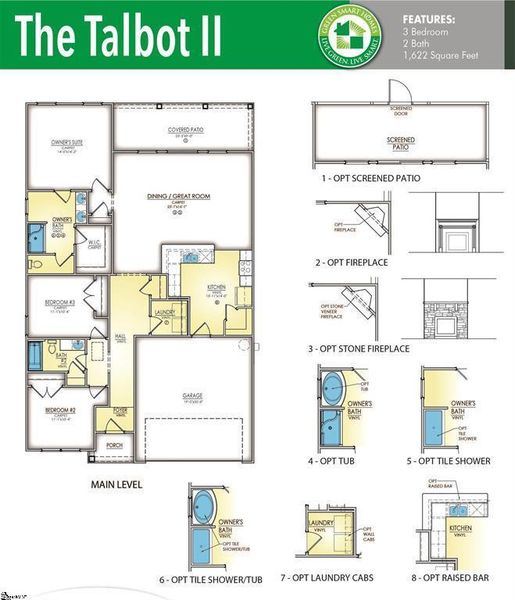 2D floor plan layout of this home in Springwood Grove, Central, SC (Image 4).