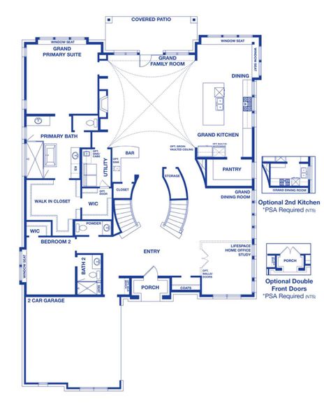 2D floor plan layout for the Downton Abbey Estate by Grand Homes in Ridgeline, McKinney, TX (Image 3).