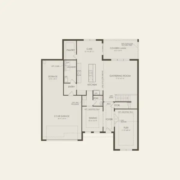2D floor plan layout for the Newlyn by Pulte Homes in Stonehill, Howey-in-the-Hills, FL (Image 3).