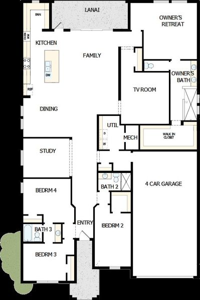 2D floor plan layout of this home in Coasterra, Palmetto, FL (Image 2). 2D floor plan layout of this home in Coasterra, Palmetto, FL (Image 2).