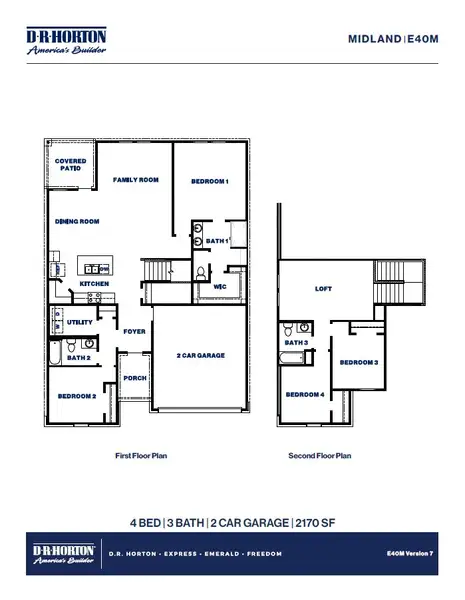 2D floor plan layout of this home in Cypress Green, Hockley, TX (Image 2).