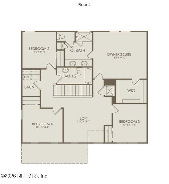 2D floor plan layout of this home in Hyland Trail, Green Cove Springs, FL (Image 4).