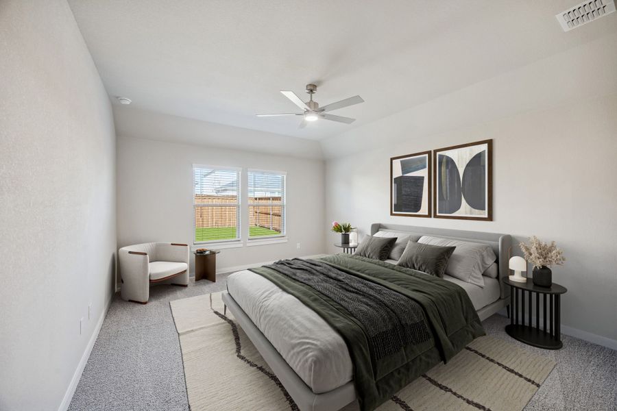 Primary Suite in the Heisman home plan by Trophy Signature Homes – REPRESENTATIVE PHOTO