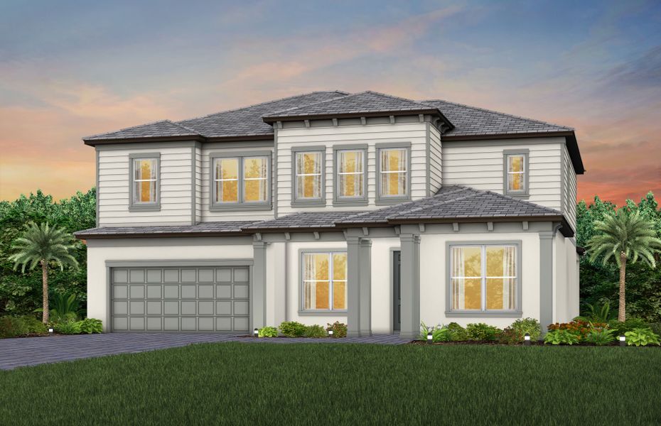 Representative exterior photo of a completed home built from the Newlyn by Pulte Homes in Two Rivers, Zephyrhills, FL (Image 15).