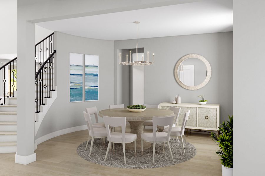 Representative furnished interior of a home built from the Seville by Tri Pointe Homes in Woodson’s Reserve, Spring (Image 17).