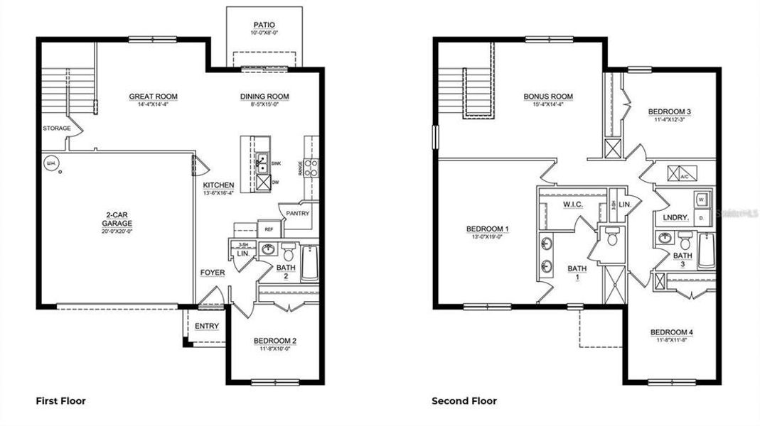 2D floor plan layout of this home in North Park Isle, Plant City, FL (Image 4).