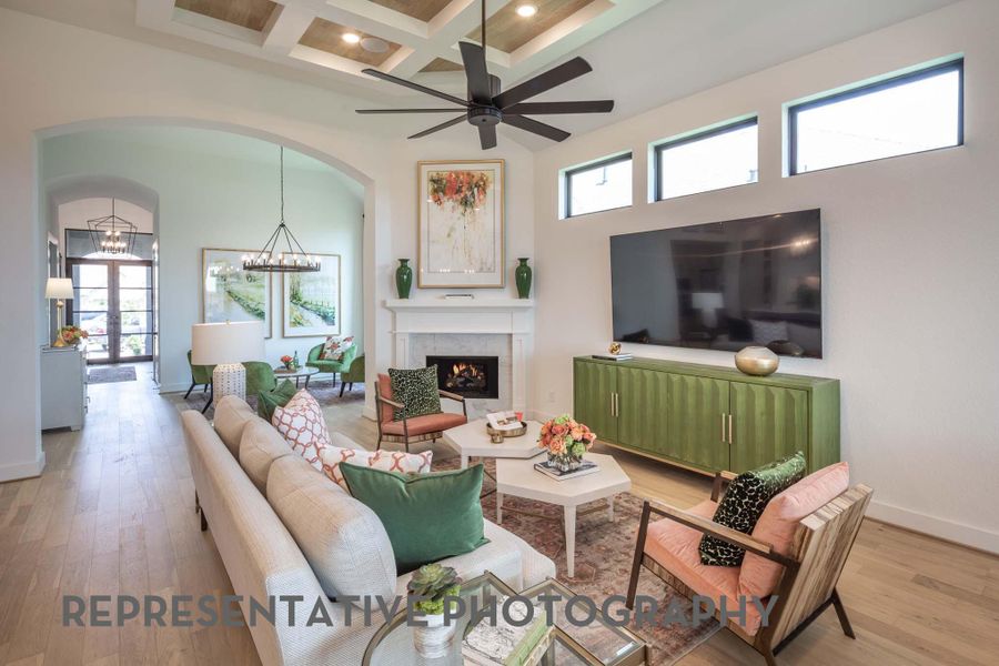 Furnished interior view inside a new home in Santa Rita Ranch, Liberty Hill (Image 16). Furnished interior view inside a new home in Santa Rita Ranch, Liberty Hill (Image 16).