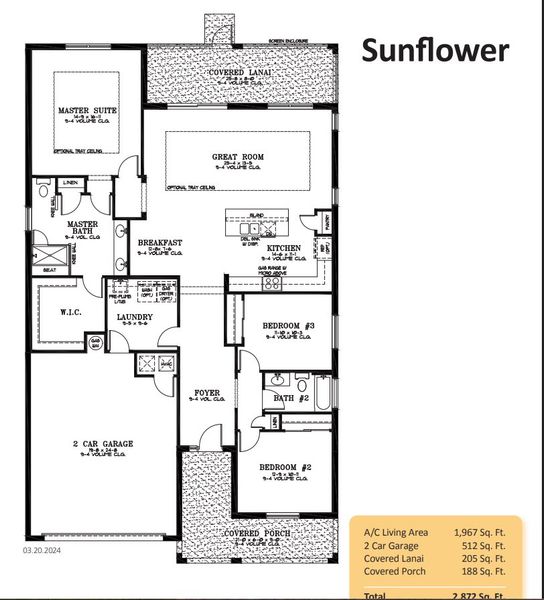 2D floor plan layout of this home in On Top of the World Communities, Ocala, FL (Image 1).