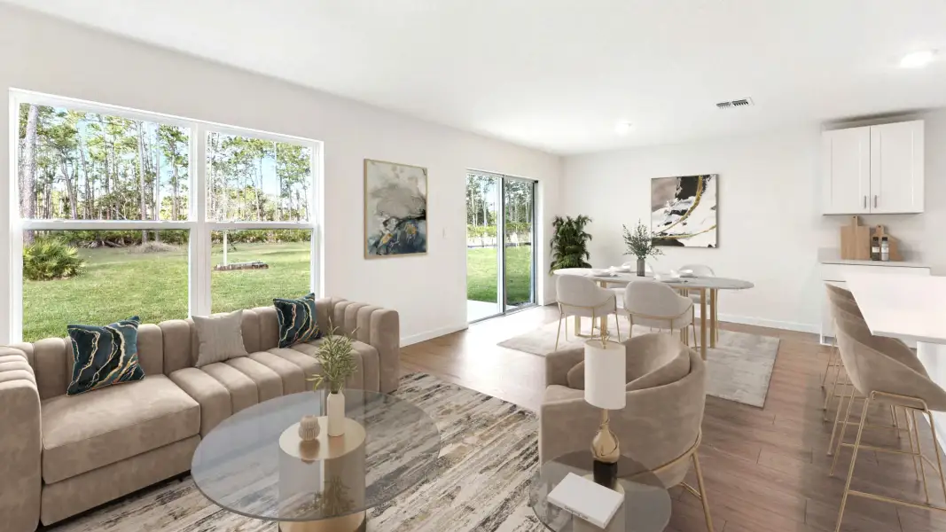 Furnished interior view inside a new home in Gardenside at Ormond Station, Ormond Beach (Image 5). Furnished interior view inside a new home in Gardenside at Ormond Station, Ormond Beach (Image 5).