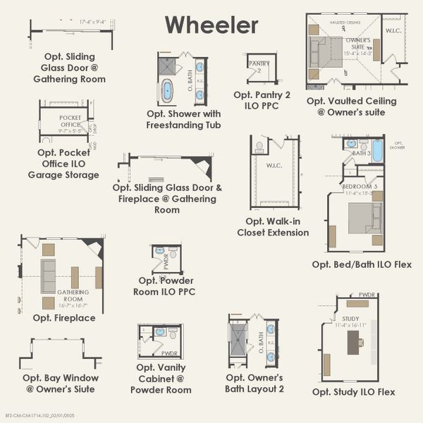 2D floor plan layout for the Wheeler by Pulte Homes in Wellington, Fort Worth, TX (Image 6).