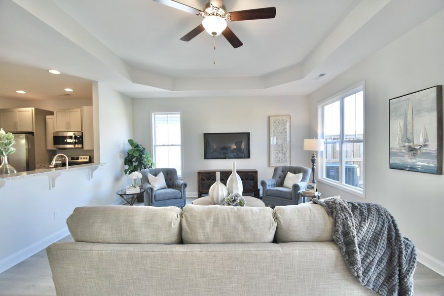 Representative furnished interior of a home built from the Isla by Stevens Fine Homes in Parkwood Estates, Leland (Image 11).