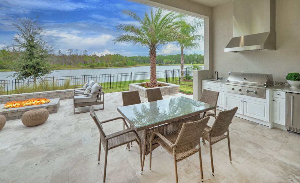 Exterior details and patio area of a home in Mosaic, Daytona Beach (Image 20).