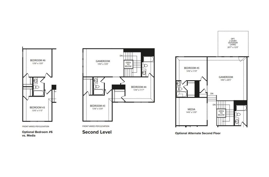 2D floor plan layout for the Panorama by Drees Custom Homes in Silverleaf, Cedar Creek, TX (Image 4).