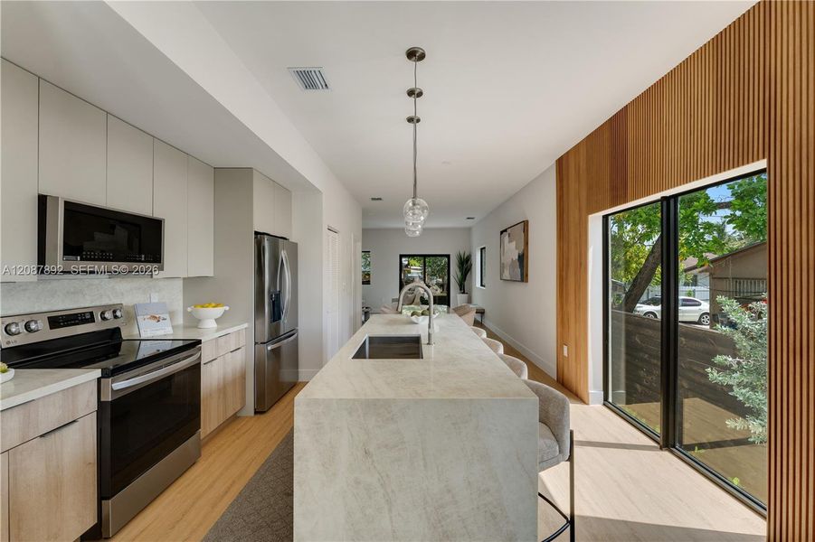 Furnished interior view inside a new home in , Miami (Image 9).
