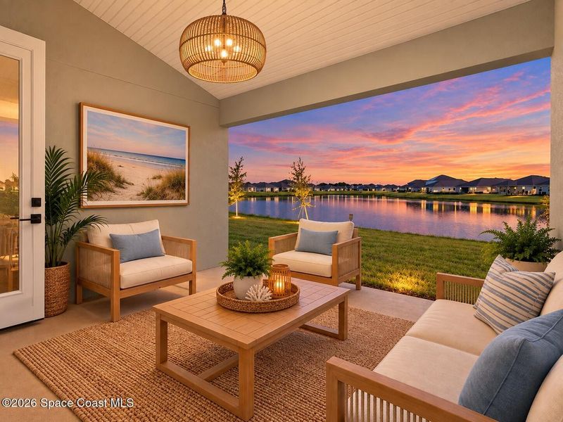 Exterior details and patio area of a home in St. John's Preserve, Palm Bay (Image 2). Exterior details and patio area of a home in St. John's Preserve, Palm Bay (Image 2).