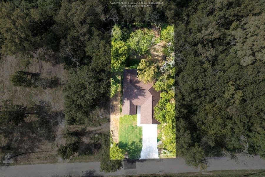 Drone / aerial view of a heavily wooded area Drone / aerial view of a heavily wooded area